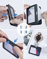 Uniclife ID Badge Holder Double-Sided Windows 6 Pack Horizontal Card Protector view 5