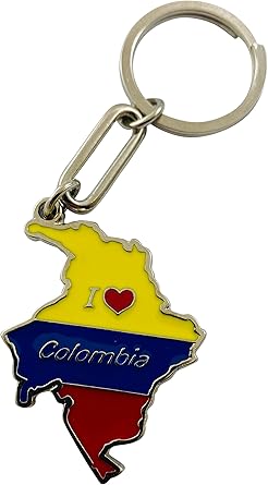 Colombia Keychain Metal Souvenir Colombian Flag Key Chain Ring: Amazon