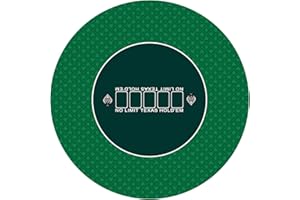 nuveti 24/31/47/55/63inch Round Poker Mat for Texas Holdem | Portable Poker Table Top with Art Deco Layout Print 6-8 Player Game Layout Mat to Play Cards, Poker Games, Blackjack, Casino