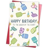 Gevinna Pickleball Birthday Card for Woman, Birthday gift for Pickleball Lovers, Happy Birthday Queen of the Court