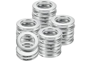 uxcell 50pcs Curtain Grommets, 1-5/7"(42 mm) ID Window Curtain Panels Eyelet Rings Low-Noise Sliding Roman Curtain Hardware R