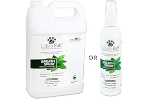 Lillian Ruff Dog Breath Freshener Dental Care Spray - Dog Oral Health Teeth Cleaning Formula Targets Bad Dog Breath, Plaque & Tartar Build-Up, Supports Oral Care, Gum Health & Immune System (Gallon)