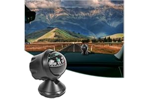 COUSLCD Car Compass Ball, Dash Mount Adjustable Compass Ball with Bottom Stick, Navigation Hiking Direction Pointing Guide Ball for Marine Boat Truck Caravan Outdoor, Universal Car Accessories