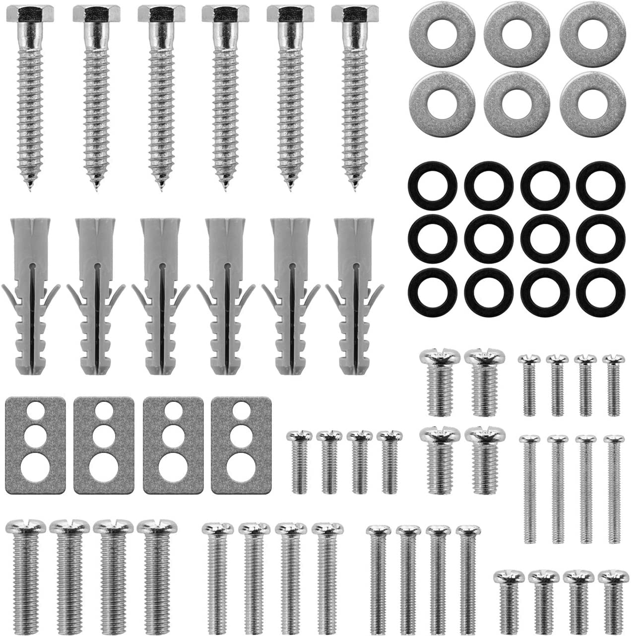 deleyCON VESA Screw Set 64 Pieces for TV Holder Bracket Wall Bracket Mounting Screws Dowels Washers M4 M6 M8