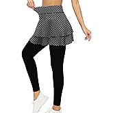 Tennis Skirted Leggings with Pockets for Women Active Skort Athletic Ruffle Pleated Golf Skapri with Skirt