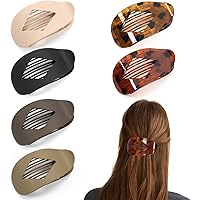 Rhombus Flat Hair Clips, Strong Hold Flat Claw Clip for Women, 6 PCS Large Size Hair Clip for Thick Thin Straight Curly Hair