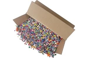 The Beadery Bonanza 5LB of Mixed Craft Beads, Sizes, Plastic, Round, Multicolor