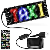 RAYHOME LED Sign for Car, 7''x3''Flexible LED Matrix Panel USB 5V Bluetooth Application Control DIY Programmable Scrolling Sign for Car Party Wedding Festival