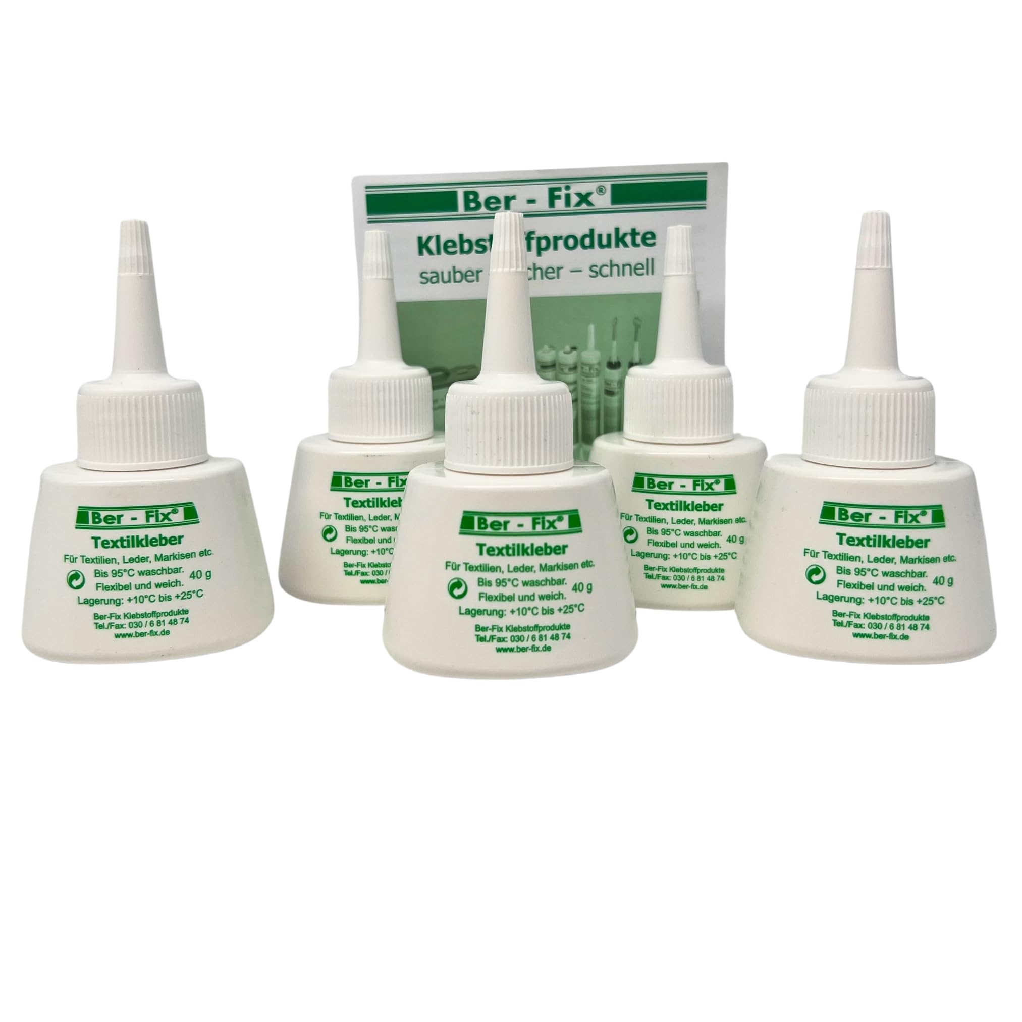 Ber Fabric Glue Pack of 2 Washable with mini sponge 5 x 40 ml