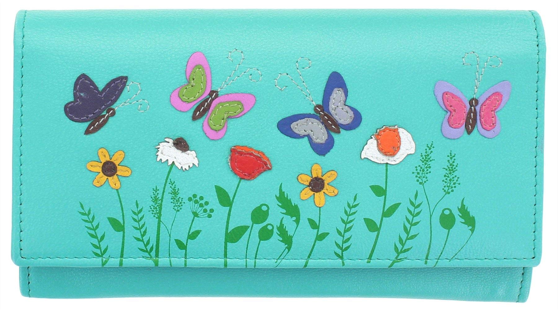 Mala Leather Sophia Collection Leather Purse RFID 3513_42 Turquoise