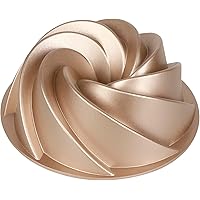 Baker's Secret Nonstick Fluted Cake Pans, Perfect for Bundt Cakes, Die Cast Aluminum Cake Pans, 2 Layers Non-stick Coating Fo