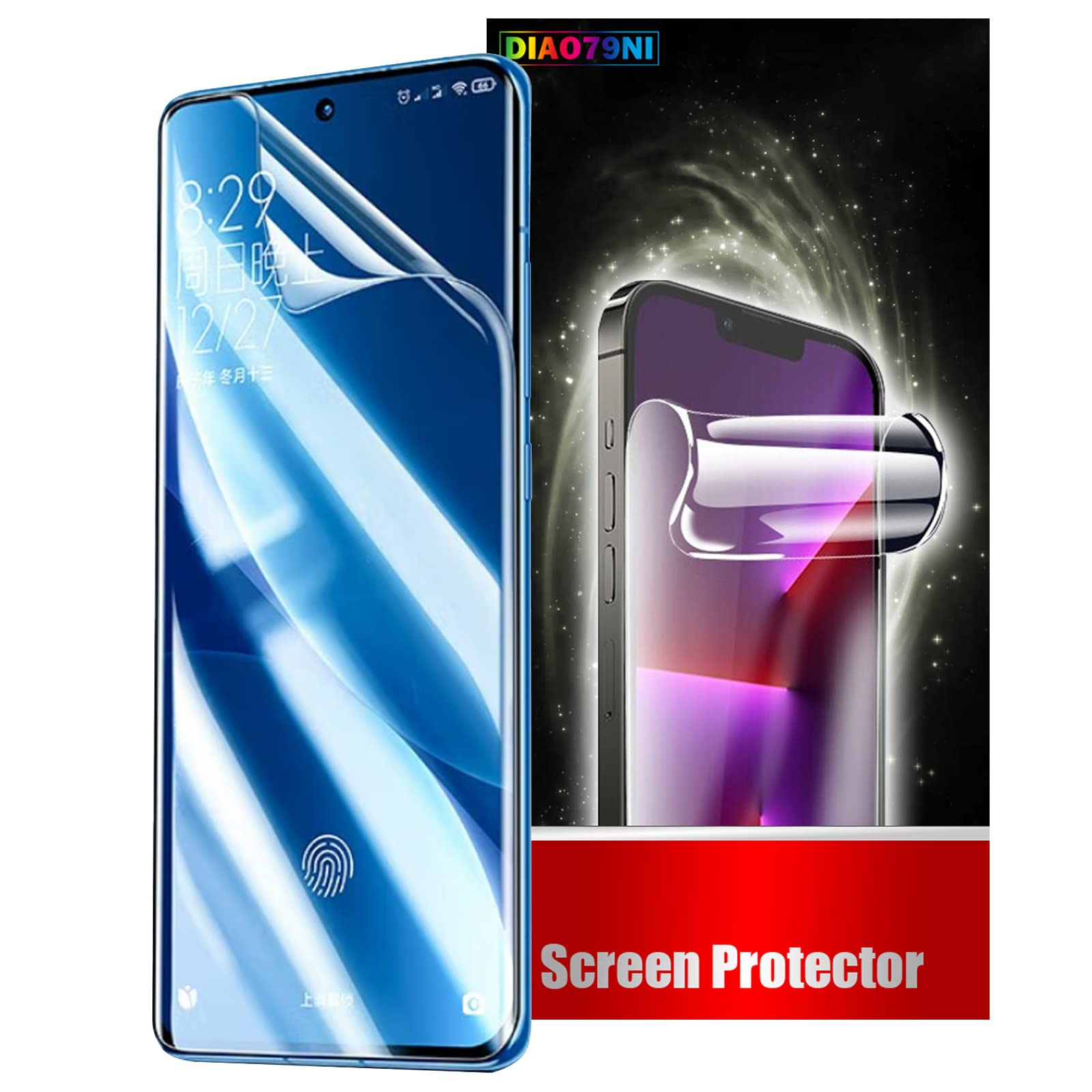 DIAO79NI 3 Pack Hydrogel Film With Easy Installation Tool For Samsung Galaxy S21 Ultra Transparent Soft TPU Screen Protector High Sensitivity Protective Film (Not Tempered Film)