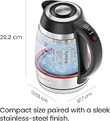 Chefman Electric Kettle 1.8L 1500W Glass Temp Control Rapid Boil view 9