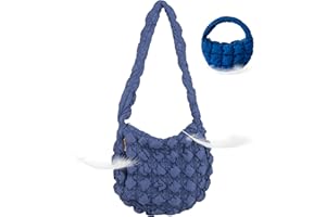 Uhawi Women's Quilted Bag Large Puffer Tote Bag Buy 1 Get 2 Large Capacity Hobo Purse Lightweight Nylon Zipper Pocket