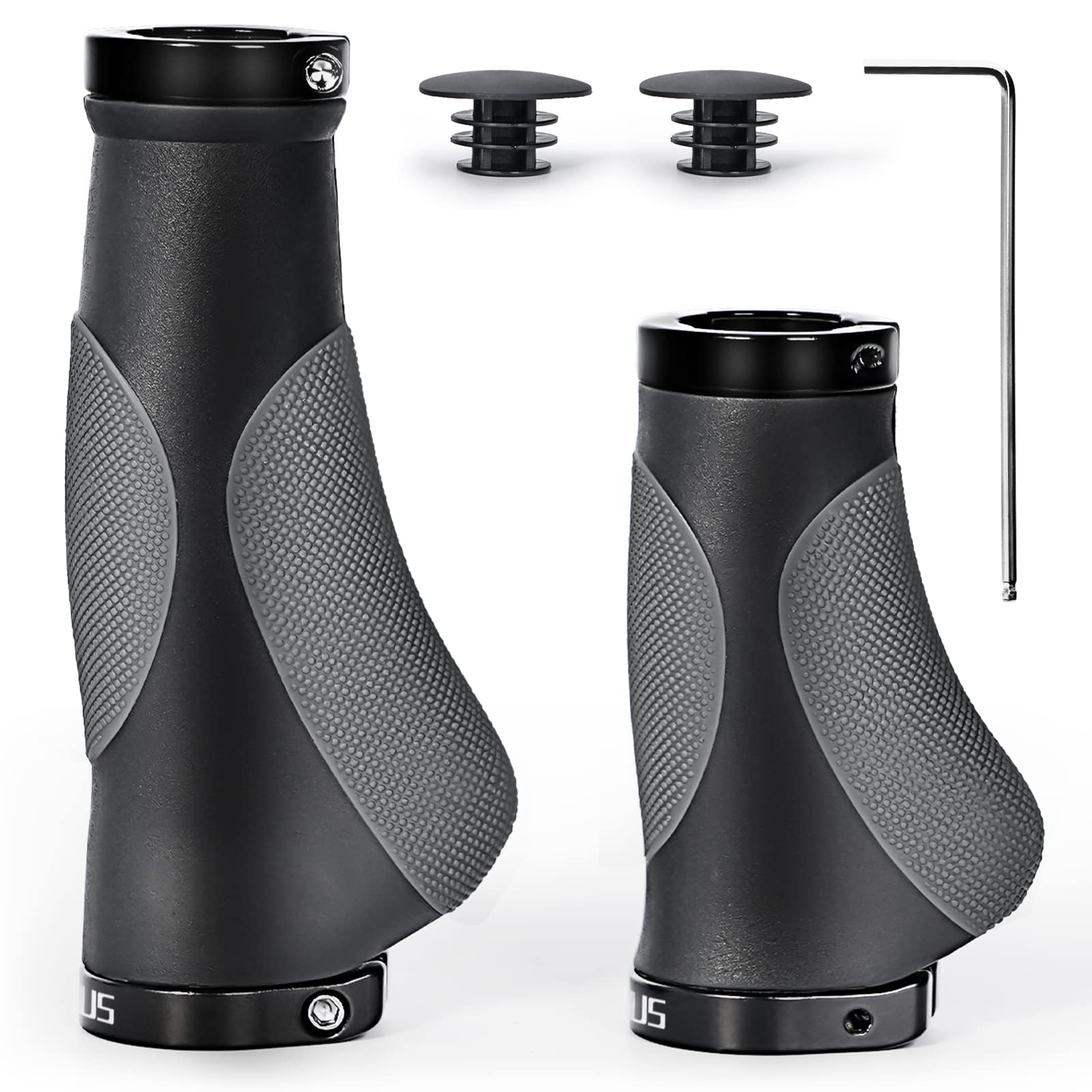 Photo 1 of PRUNUS Ergonomic Bicycle Grips - 22mm Aluminum Double Lock-On Design, Universal for MTB, Electric, BMX, Folding Bikes