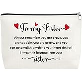 Mxrymvu Sister Gifts from Sisters Makeup Bag Sister Birthday Gifts Soul Sisters Gift for Women Big Sis Cosmetic Bags for Christmas Retirement Valentines Mothers Day Makeup Pouch
