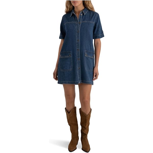 KUT from the Kloth, Women's, Tatiana-Dress w/Placket and Pockets Welts,  Black, Small at Amazon Women's Clothing store
