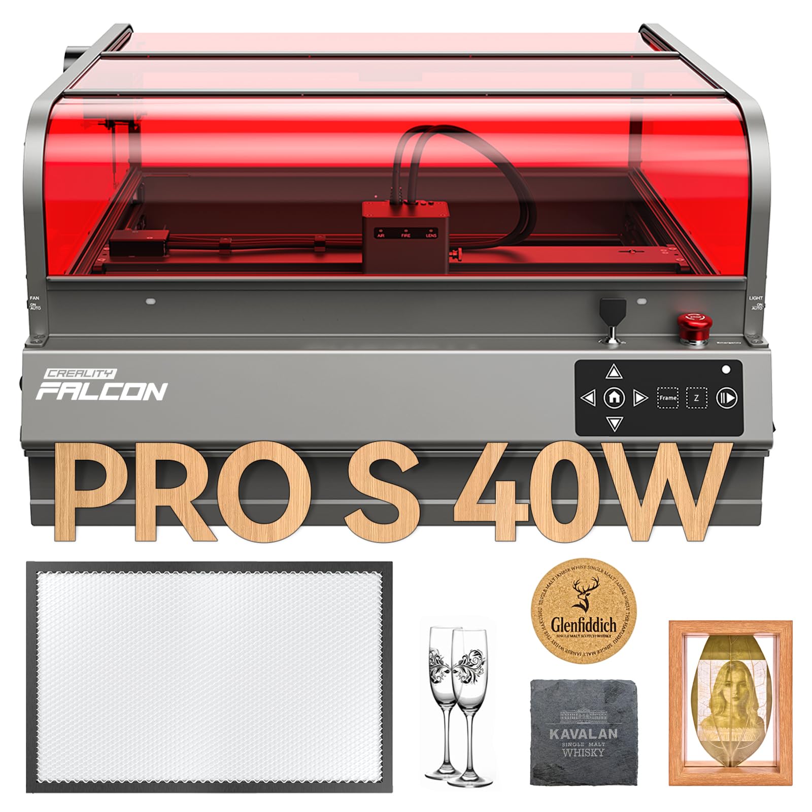 Photo 1 of Creality Laser Engraver Faclon2 Pro S 40W Desktop Diode Laser Cutter and Engraver Machine with Enclosure,Smart Camera,Air Assist,Engraving Machine for Wood Acrylic Leather Stone Metal