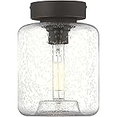 Westinghouse 6119300 Judd Transitional One-Light, 8 Inch Indoor Semi Flush Mount Ceiling Light Fixture, Oil Rubbed Bronze Fin