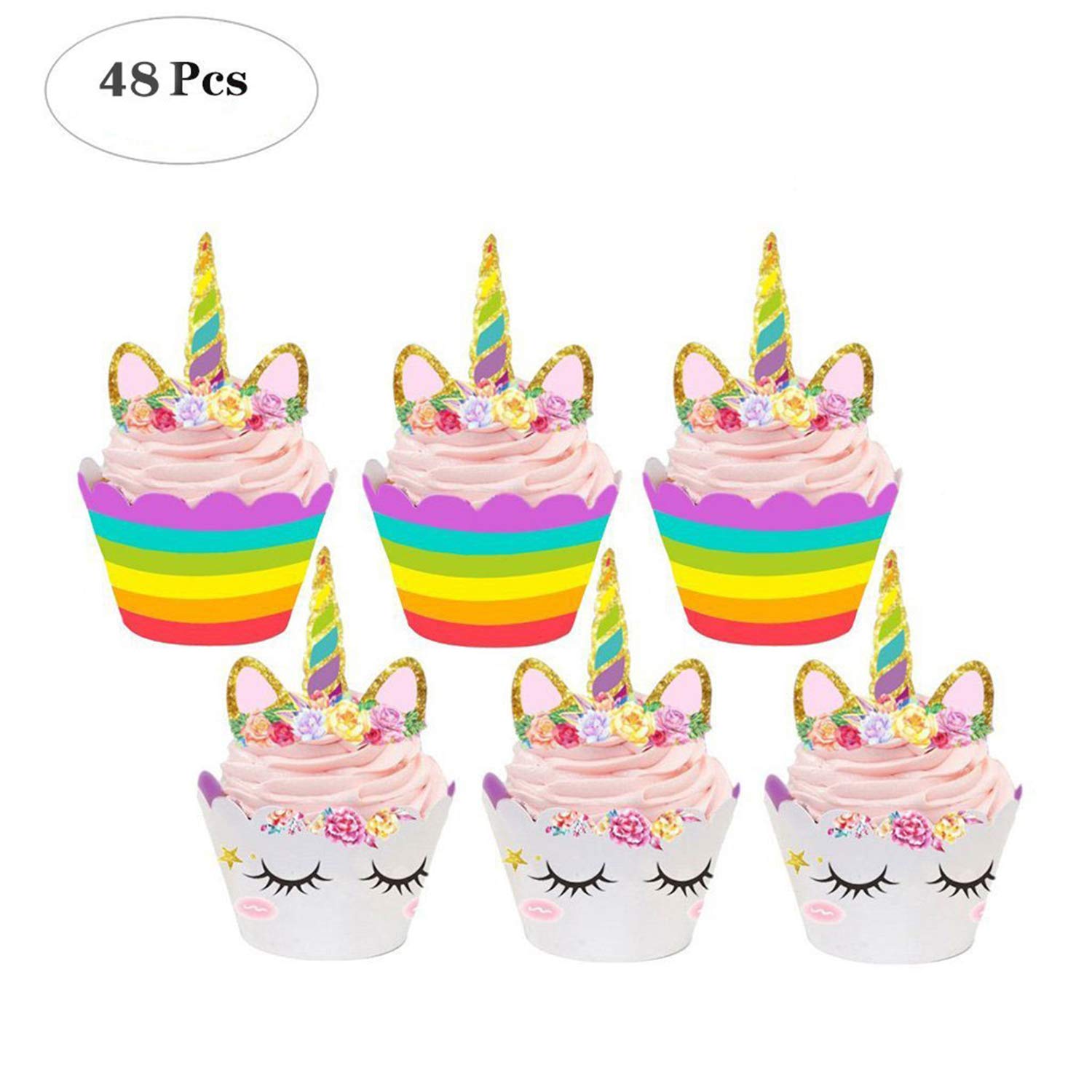 Napravi Rs Patisserie Figurines Pour Gateaux Licorne Gateau Decoration Gateau Licorne Deco Licorne Gateau Licorne Cup Cake Topper Et Cake Wrapper 48pcs Multicouleur 3 11 Pcs Decoration Gateau Accessoires Patisserie Diy Sedmart Pour Annversaire Fille