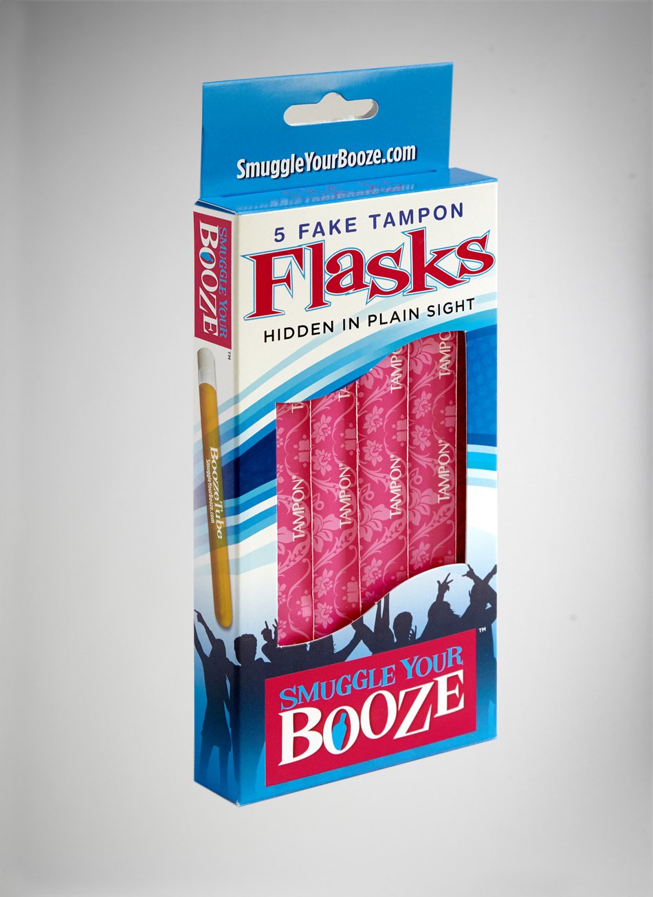 Smuggle Your Booze Shot Tubes & Tampon Wrappers (5 Tubes/5 Wrappers