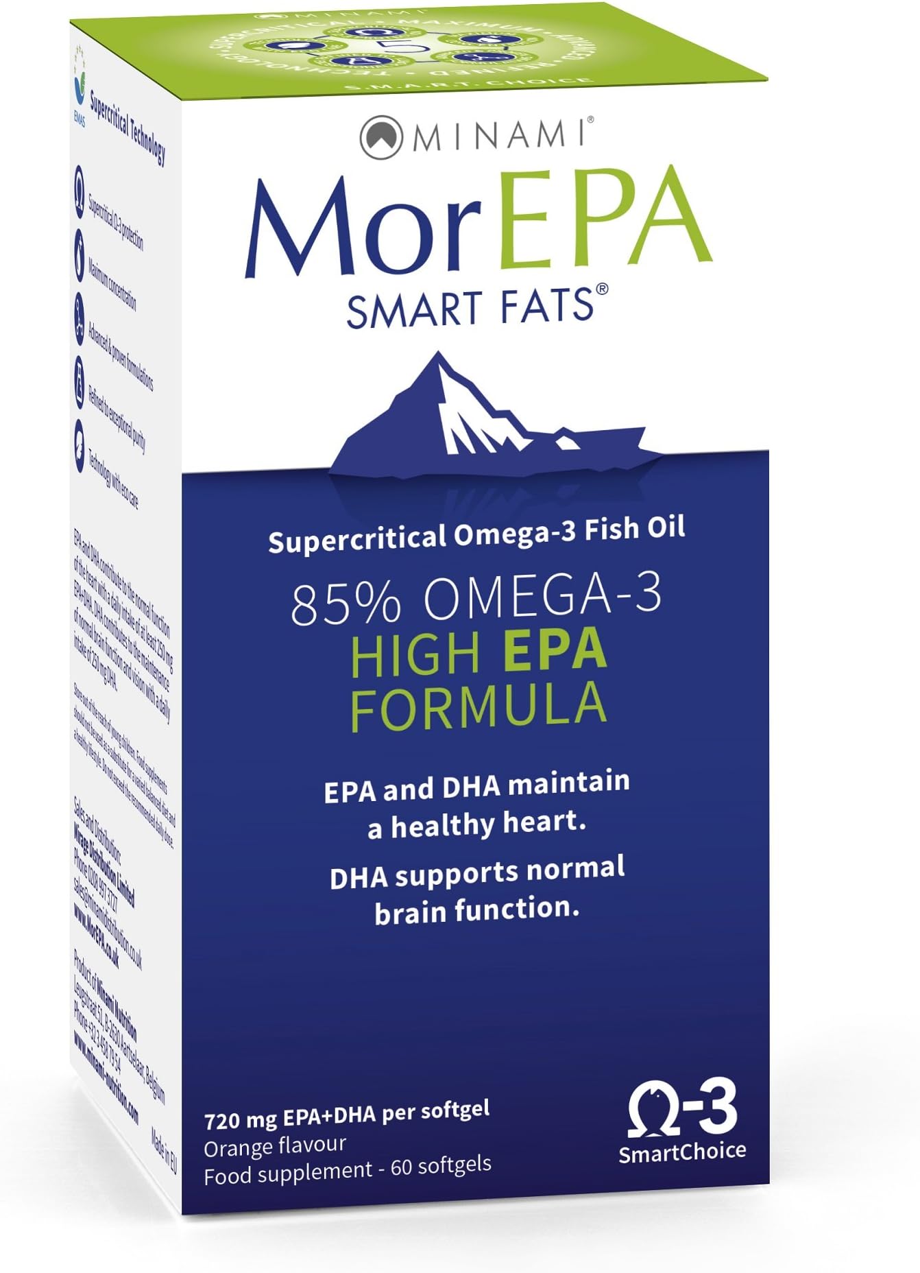 MoreEPA Smart Fats Omega 3 Fish Oil, EPA, DHA, Good Mood, Concentration - 60