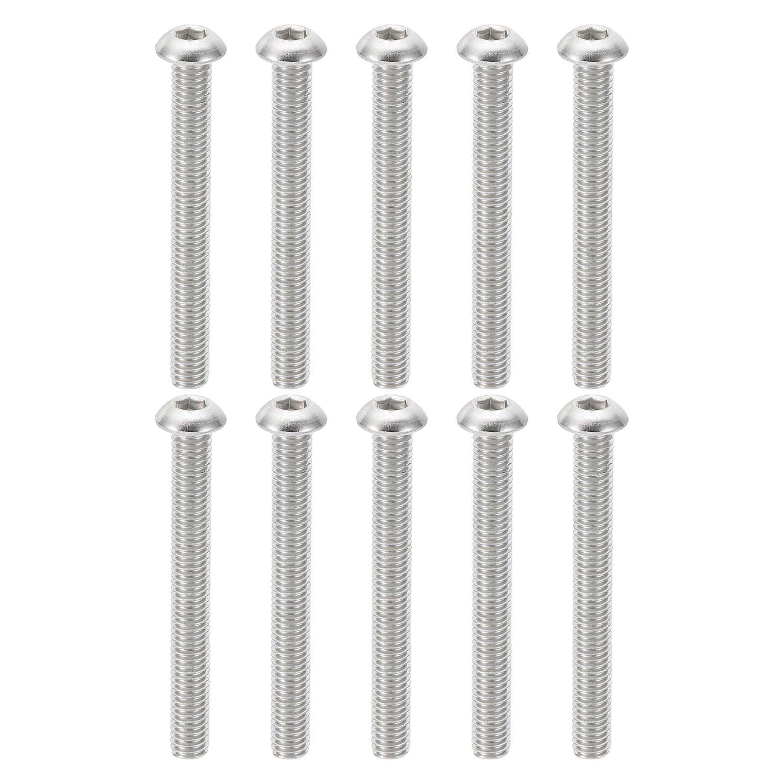PATIKIL M6-1x50mm Button Head Socket Cap Screws, 10 Pcs 304 Stainless Steel 18-8 Hex Socket Cap Screw Bolts Allen Hex Drive Full Machine Thread