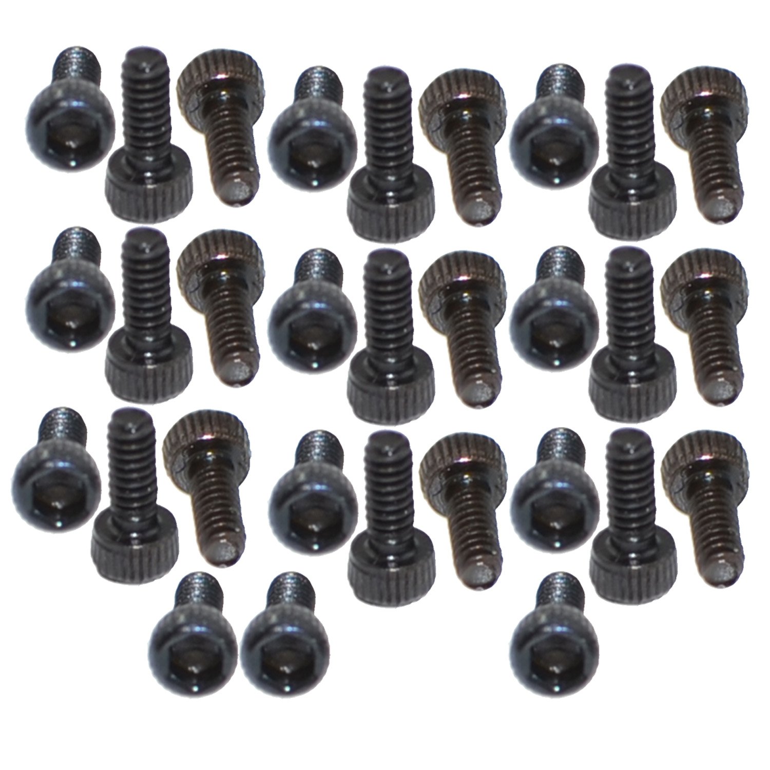XunLiu 30PCS Grade 14.9 Alloy Steel Hex Socket Head Cap Screws Allen Wrench Drive Knurled Screws Black M1.6 4MM