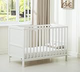 mcc direct Cot Bed Wooden Baby Cot Toddler Bed Premier Aloe Vera Mattress Grey