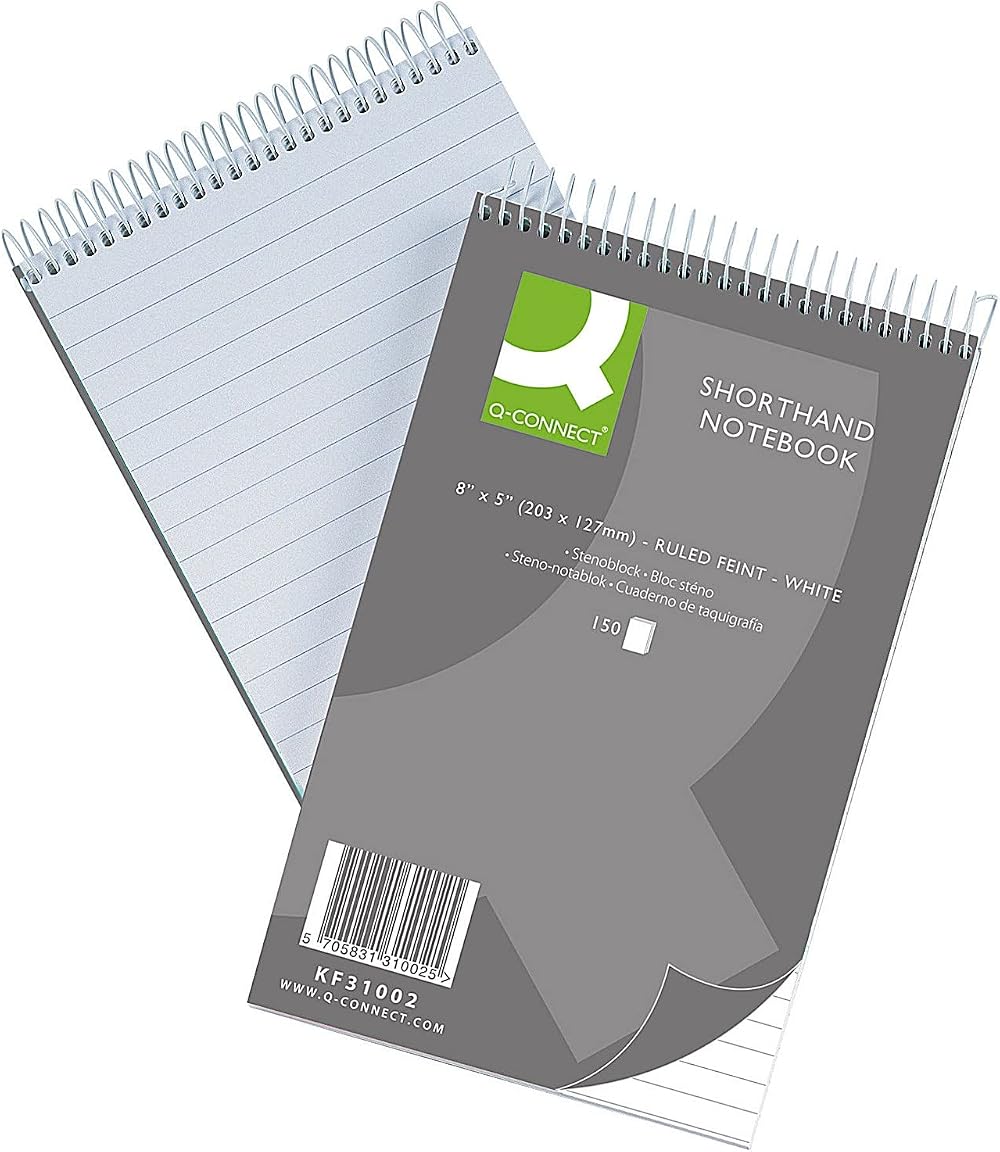 Q-Connect Shorthand Notebook 150 Leaf Ruled Feint 203x127mm Pack of 10