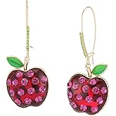 Betsey Johnson Women's Straight A's Apple Dangle Earrings