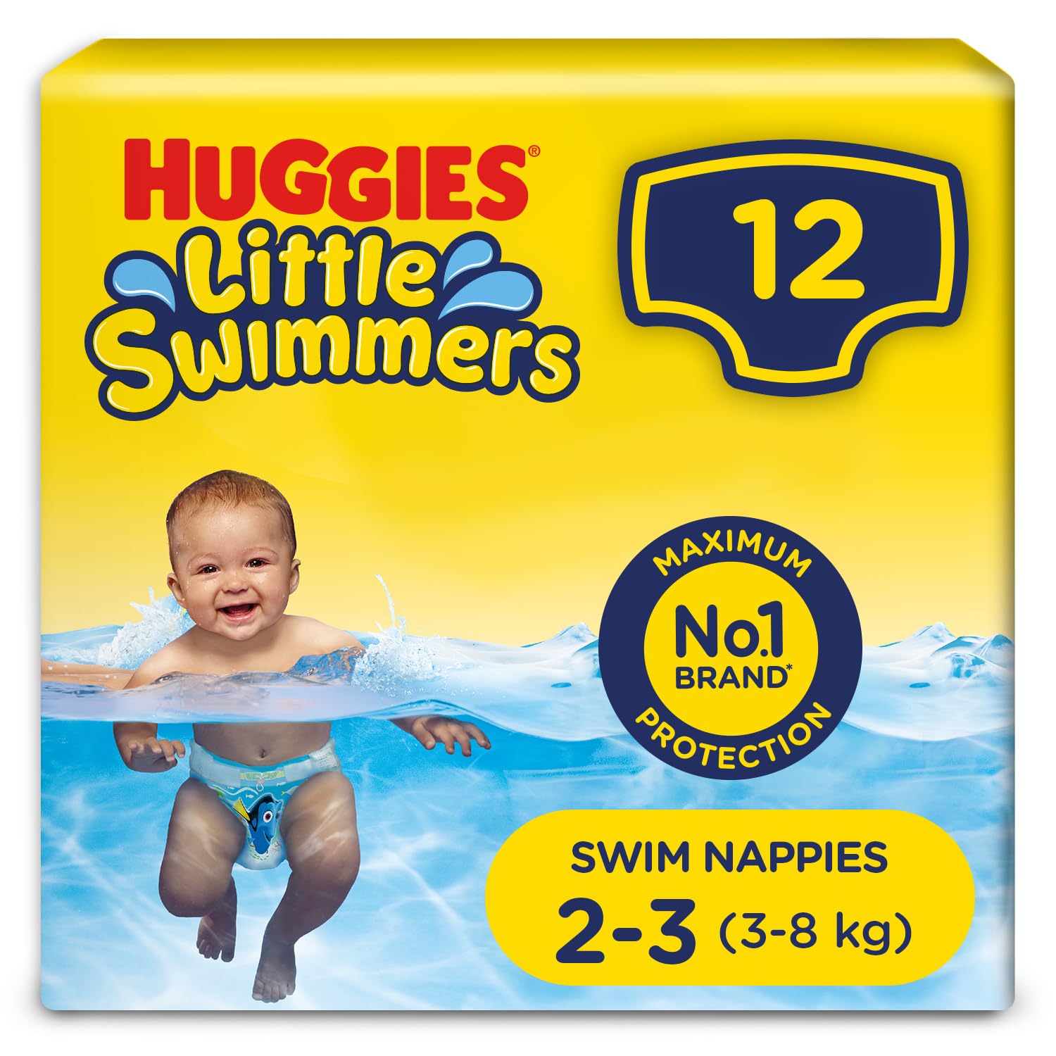 Huggies Little Swimmers Nappies Size 2-3, 12 Count (Pack of 1) Disney