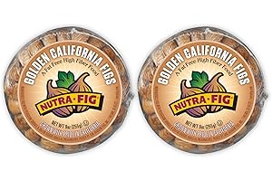 Nutra Fig Golden California Dried Figs - Dried Figs No Sugar Added, Gluten-Free Snacks, Unsweetened Dried Figs, Whole Figs Dried Fruit, Non-GMO, High Fiber, Kosher - Dried Golden Figs, 9 Oz (2 Pack)