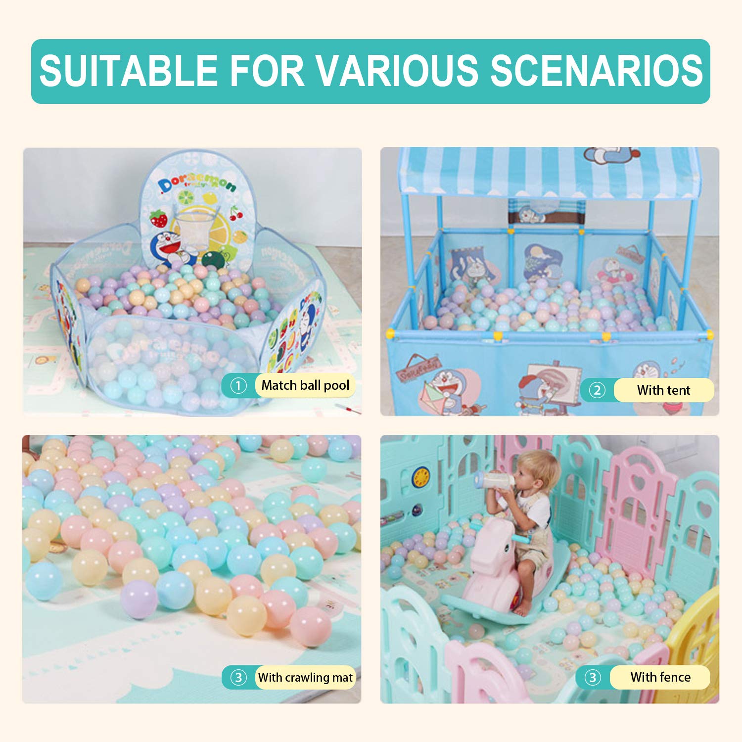TRENDBOX Ocean Ball (Ship from USA) for Babies Kids Children Soft Plastic Birthday Parties Events Playground Games Pool