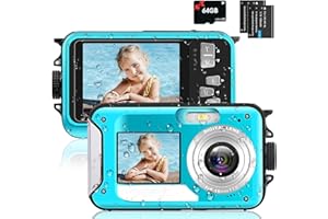 RHSTAO Underwater Camera - 4K Waterproof Digital Camera，Snorkeling 10FT with 64GB Card 48MP Autofocus 16X Zoom Compact Digita