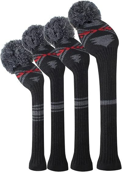 Scott Edward 4 Pack Golf Head Covers 460CC Abstract Black Pattern