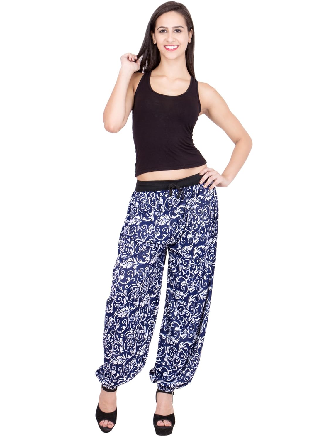 adonia women's poly-knit lycra harem (blue)
