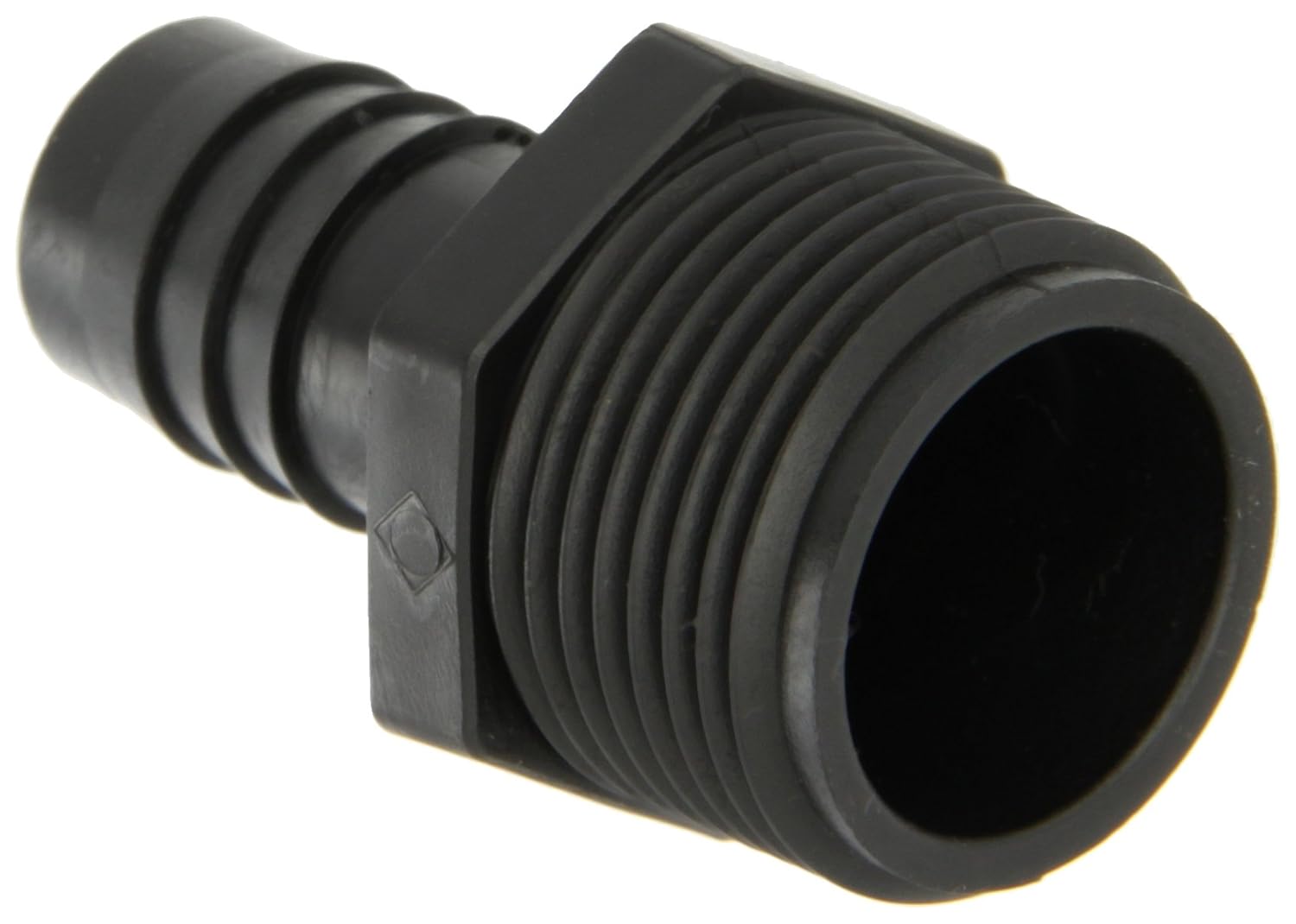 Thogus Polyethylene Tube Fitting, Adapter, Black, 1/2" NPT Male x