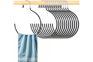 HOFURME 20 Pack Scarf Ring Hangers, Non-Snag Belt Hanger for Closet, Non-Slip Closet Organizer Accessory Holders for Ties Scarves Belts Tank Tops Pashminas (Black)