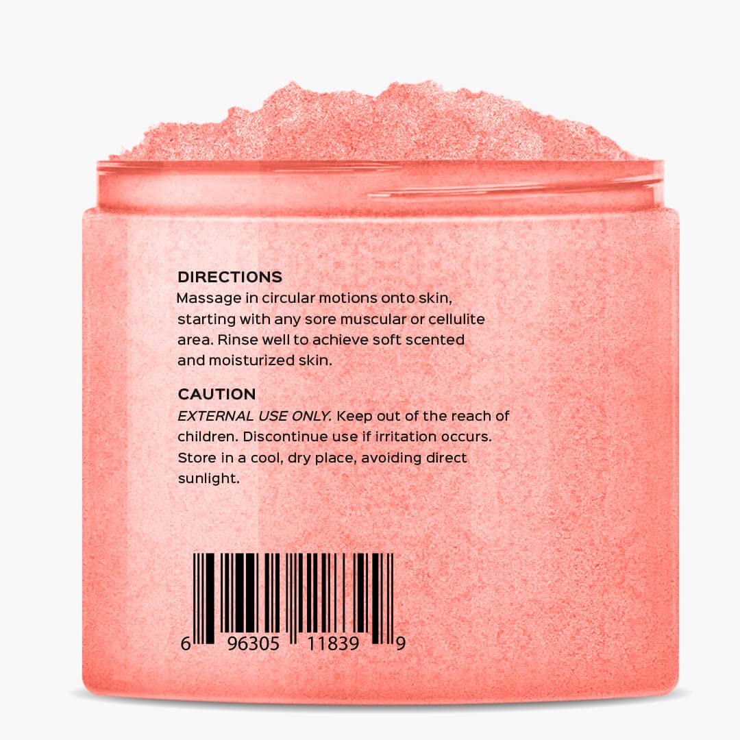 Natural Riches Himalayan Pink Salt Body Scrub, Exfoliating Salt Scrub for Women & Men, Deep Cleansing Body Exfoliant with Lychee & Bergamot Essential Oil – Natural Skin Polish for Smooth, Radiant Glow