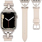 Wearlizer Leather Band Compatible with Apple Watch Bands Women 41mm 40mm 38mm 49mm 46mm 45mm 44mm 42mm, Fancy Dressy Strap for iWatch Series 11 10 9 8 7 6 5 4 3 SE/Ultra 3 2 1