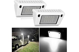 Nilight RV Exterior Light 2PCS 5 Inch Porch Lights Flood Beam 12V 24V LED Scene Cargo Lighting White Aluminum Housing for RVs Trailers Travel Campers 5th Wheels Motorhome SUV Truck