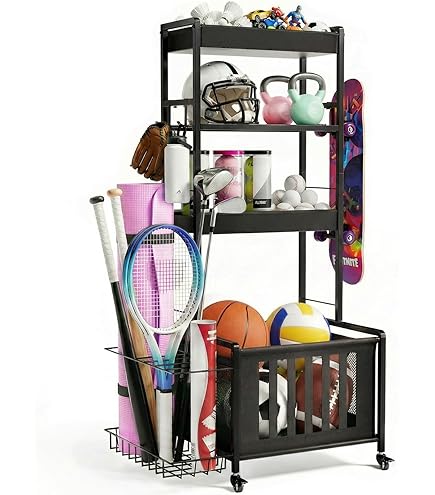 Amazon.com: Faesun Sports Equipment Organizer, Ball Storage Rack