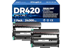 KINGKJ DR420 Drum Unit(Not Toner)Replacement Compatible for Brother DR420 DR-420 Imaging Drum HL-2270DW HL-2280DW HL-2230 MFC-7360N MFC-7860DW DCP-7065DN Intellifax 2840 2940 MFC-7240 HL-2240D Printer 2-Pack