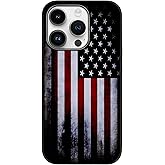 Tnarru Compatible with iPhone 14 Pro Case American Flag Pattern Military-Grade Drop Protection Non-Slip Sides Anti-Scratch Back Shockproof Lightweight Slim Case for iPhone 14 Pro