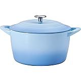 Tramontina 7 Qt Enameled Cast Iron Covered Tall Round Dutch Oven (Artic Blue) - 80131/362DS