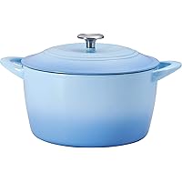 Tramontina 7 Qt Enameled Cast Iron Covered Tall Round Dutch Oven (Artic Blue) - 80131/362DS