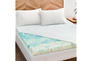 WOMOX Memory Foam Mattress Topper Queen - 7-Zone Bed Topper with Air Mattress Cover - 3 inch Cooling Gel Bed Mattress Pad for Back Pain