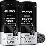 Electronic Wipes for Screen Cleaner [2 Pack x 40] TV Screen, Computer Screen, Laptop, Phone, Tablet, Smart Watch, and Electro