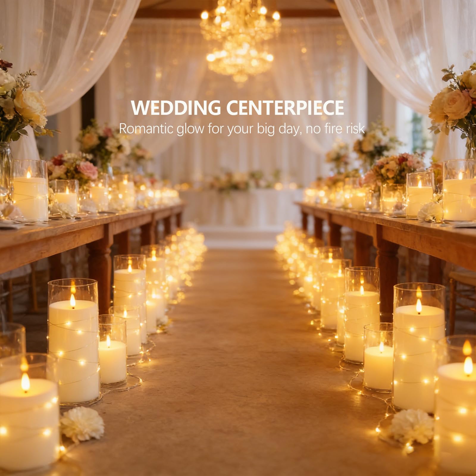Condition photo showing New/Like New for kakoya flameless led candles with timer 12 pc flickering flameless candles for romantic ambiance and
